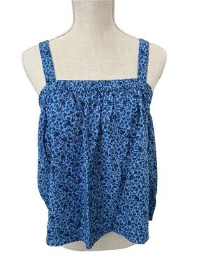 Old Navy Blue Floral Square-Neck Camisole